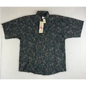 Vintage Maxx FM 90's Paisley Shirt Button‎ Down Men's Size XL Made USA NOS NWT